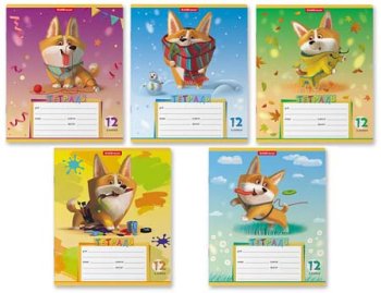 Тетрадь 12л. (клетка) Er.Krause "Корги"