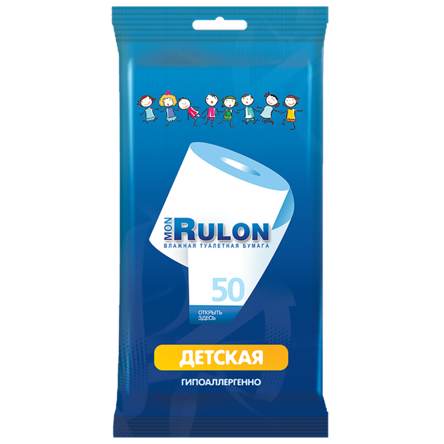 Влажная туалетная бумага Детская 50 шт. Mon Rulon