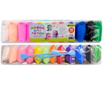 Масса для лепки 12 цв. 10 гр. DO-493/DA-14 INTELLIGENT в пакетиках, 3 стека, в пакете