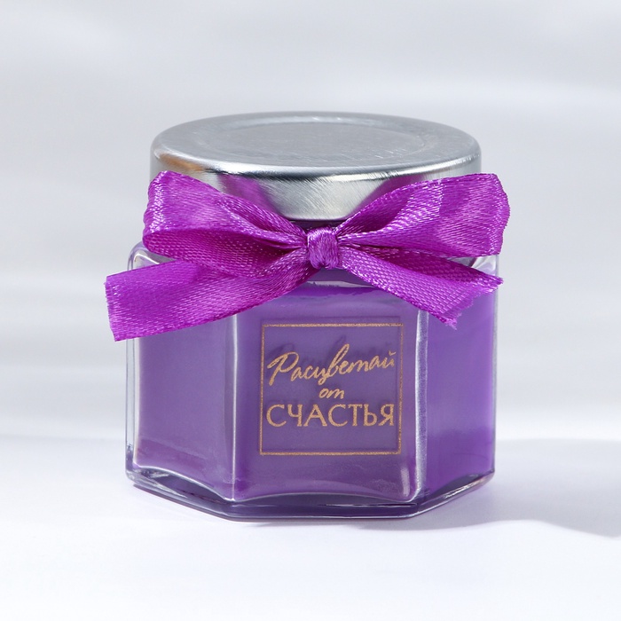 Свеча в банке «Неповторима», аромат ежевика
