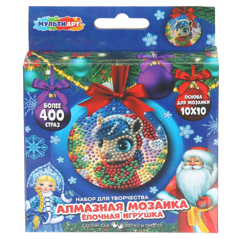 Алмазная мозаика в форме круга лошадка МУЛЬТИ АРТ в кор.100шт