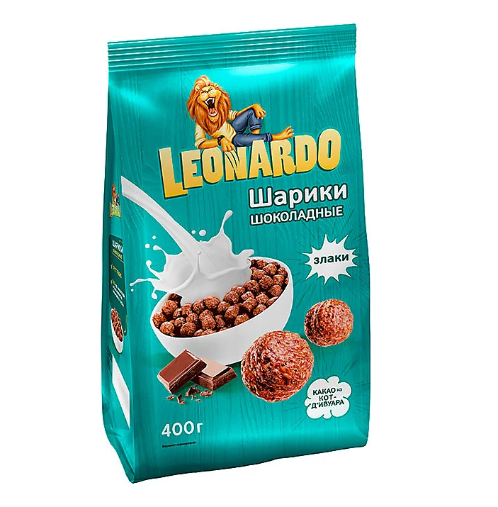 «Leonardo», готовый завтрак «Шоколадные шарики», 400 г