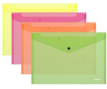 Папка с кнопкой Er.Krause А4 Fizzy Neon