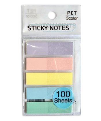 Закладки самоклеящиеся DM-99 пластиковые "Пастельные" 45*12 мм 5 цветов*20листов, в ПВХ пакете (24/2