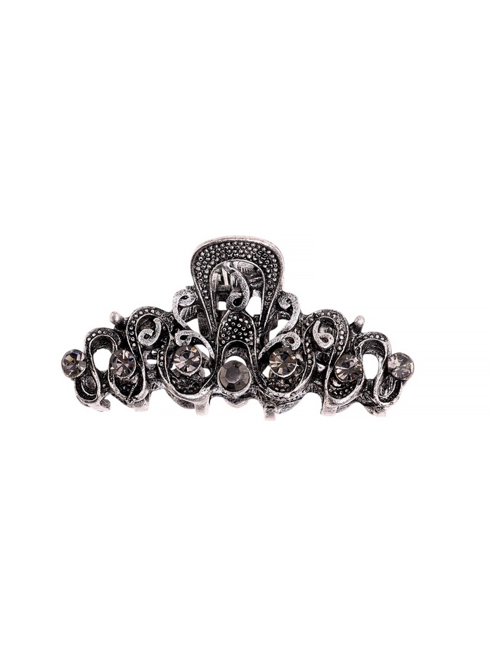 Краб для волос "Ночной бриз" узоры, 4,5 см, серебро 2975991