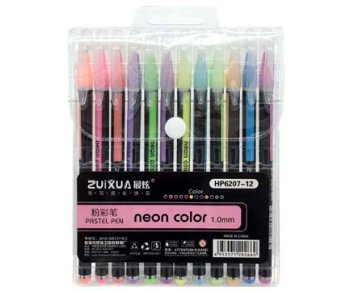 Ручки гелевые набор-12 цв. CD-802 "Neon Color" Пастель 1мм