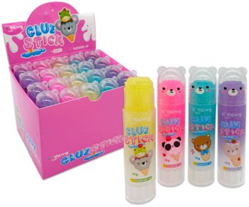 Клей карандаш 15 гр. Yalong YL252102-15 цветной с блестками, ассорти