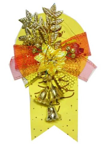 Новогоднее украшение ВА-165 подвеска Колокольчики с бантом, 25см, на блистере