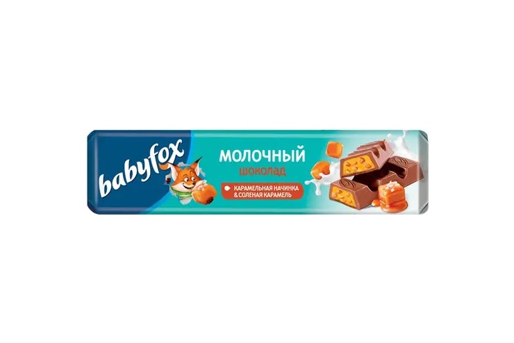Молочный шоколад BABYFOX с карамельной начин.45г