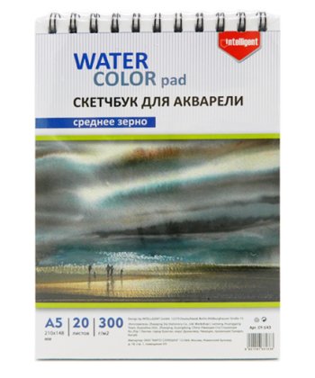 Скетчбук А5 20л. CY-143 Акварельная бумага, на спирали, среднезернистая, 210х148мм, 300гр/м