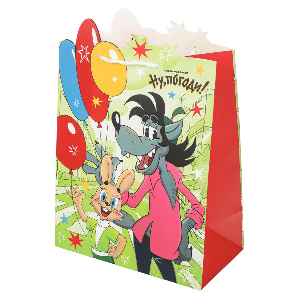 Пакет подарочный креативный l,ну-погоди! с вырубкой,190 гр/м2 ЧУДО ПРАЗДНИК