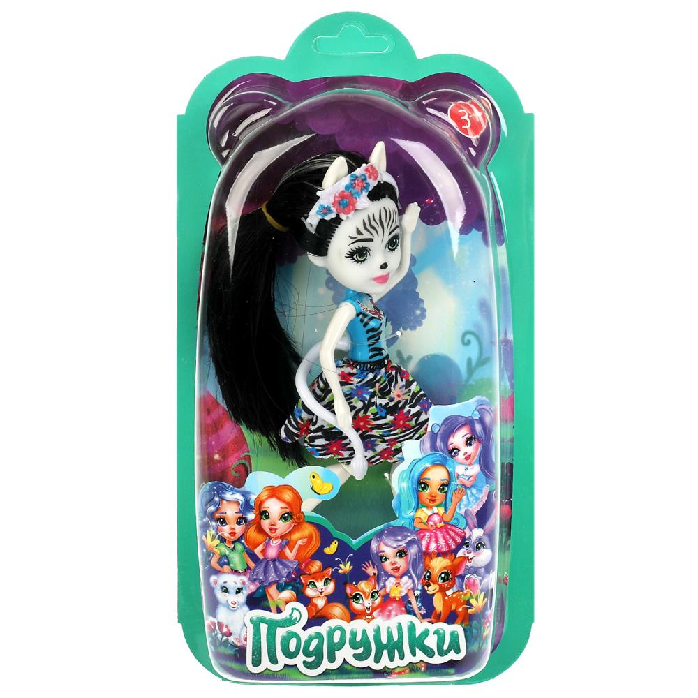 Кукла 15 см подружки, ноги сгиб, зебра, акс, блист КАРАПУЗ