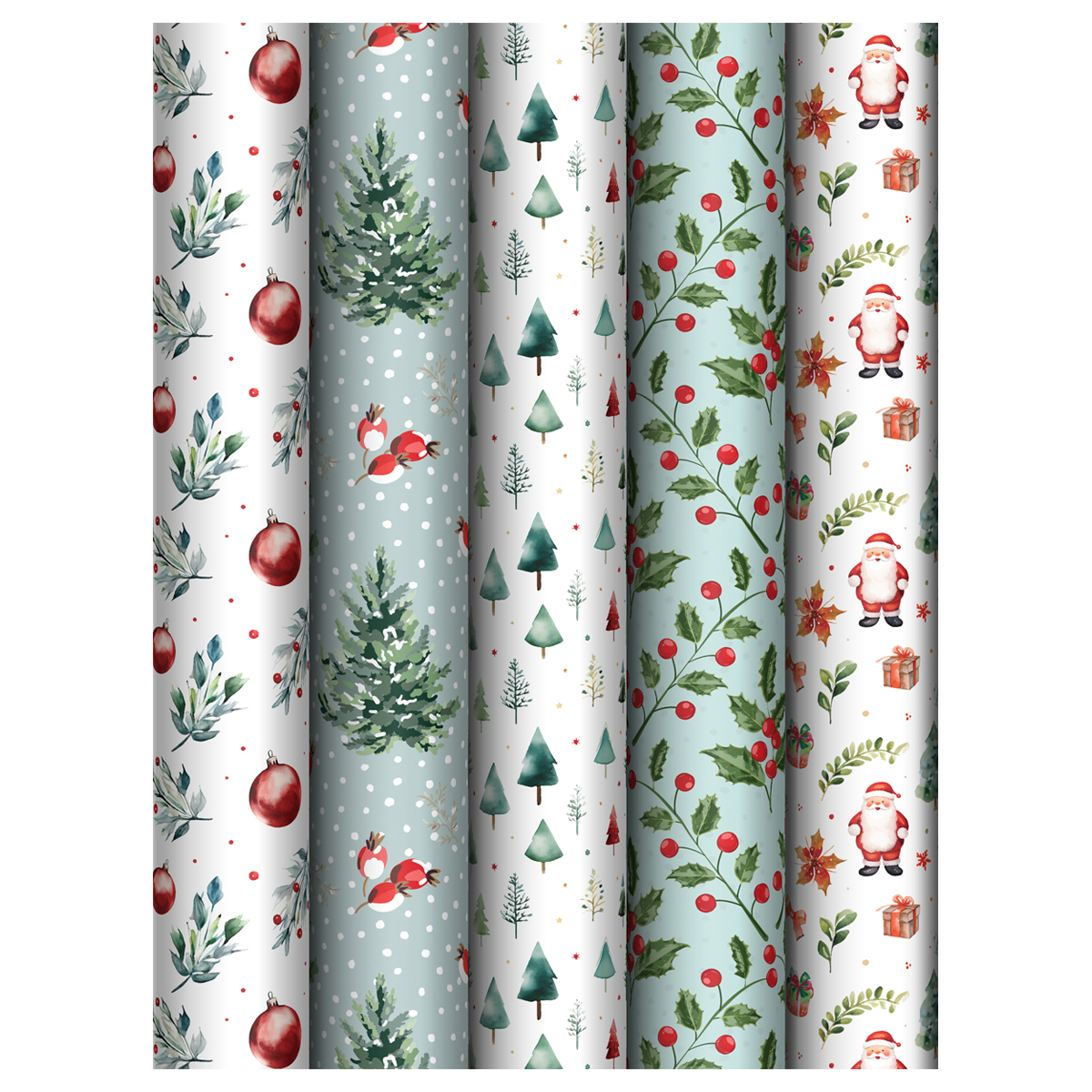 Упаковочная бумага глянц. 70*100см, MESHU "Winter magic", 80г/м2, ассорти 5 дизайнов