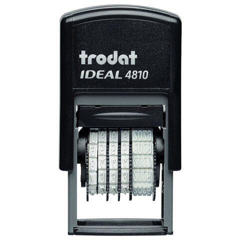 Датер-мини месяц ЦИФРАМИ ДЛЯ БАНКА, оттиск 20х3,8 мм, синий,TRODAT IDEAL 4810P2, корпус черный, подушка, 218614
