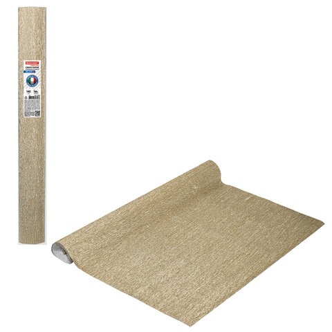 Бумага гофрированная/креповая (ИТАЛИЯ) 140 г/м2, 50х250 см, светлое золото (916), BRAUBERG FIORE, 11