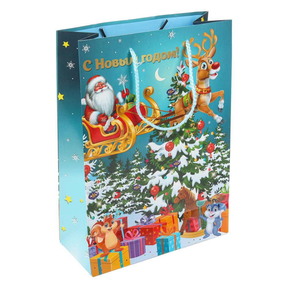 Пакет подарочный глянцевый l,новый год,140 гр/м2 ЧУДО ПРАЗДНИК в кор.10*12шт