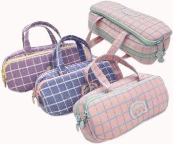 Пенал DP-21 "Happy Bear" Косметичка, прямоугольный, 2 отделения на молнии, с нашивкой и ручками, асс