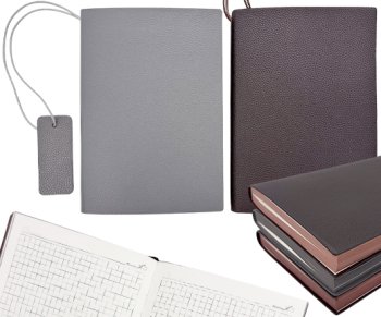 Записная книжка А5 126л. DN-69 клетка, мягкая обложка из экокожи, с закладкой, цветной срез