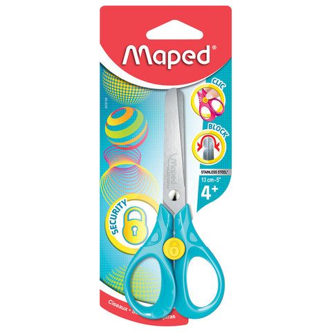 Ножницы детские Maped "Seqrity 3D" 13см, блокир. лезвий, Франция