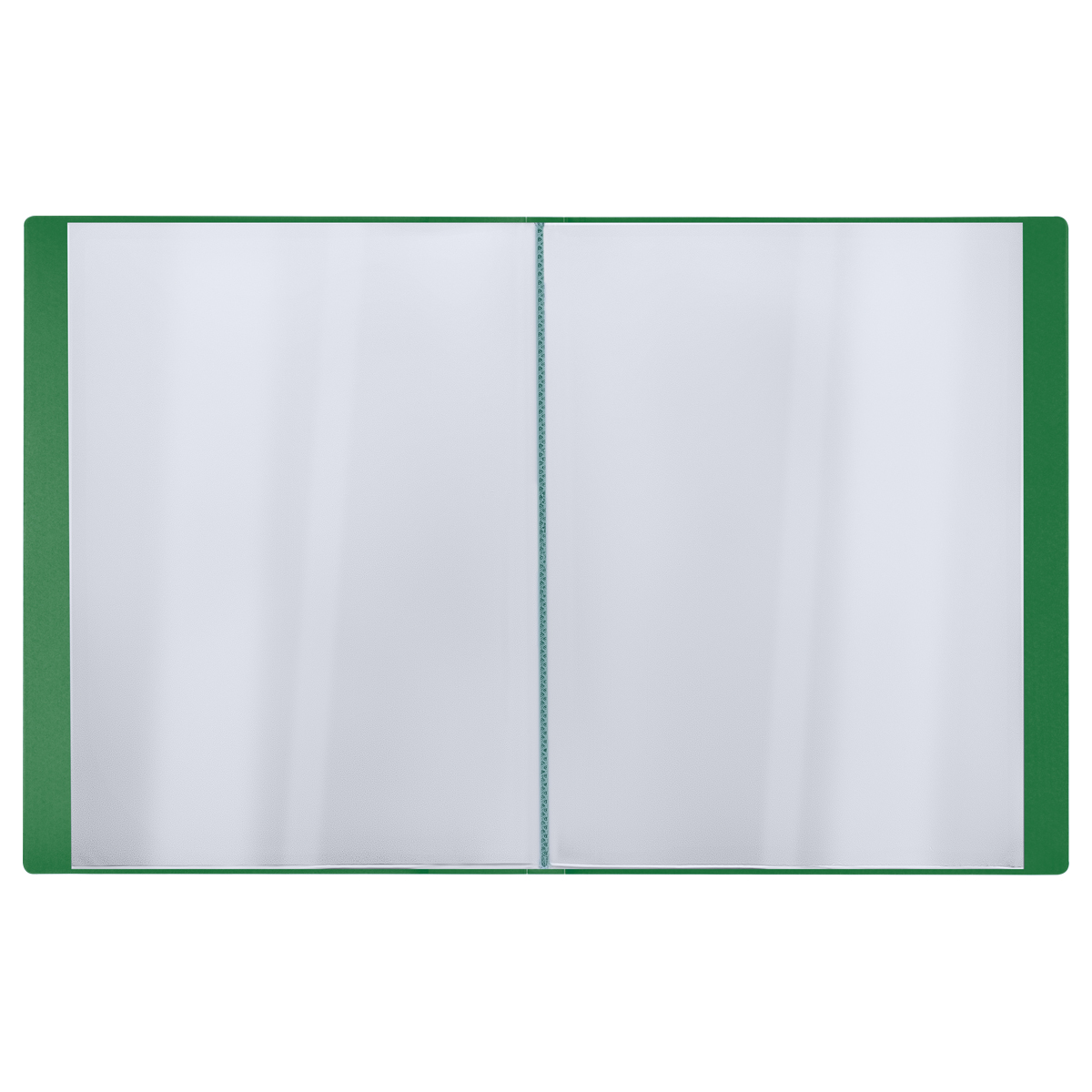 Папка с 40 вкладышами СТАММ "Кристалл" А4, 21мм, 700мкм, пластик, зеленая