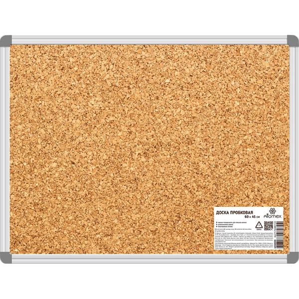 Доска пробковая 45*60см, алюминиевая рама Attomex 240423