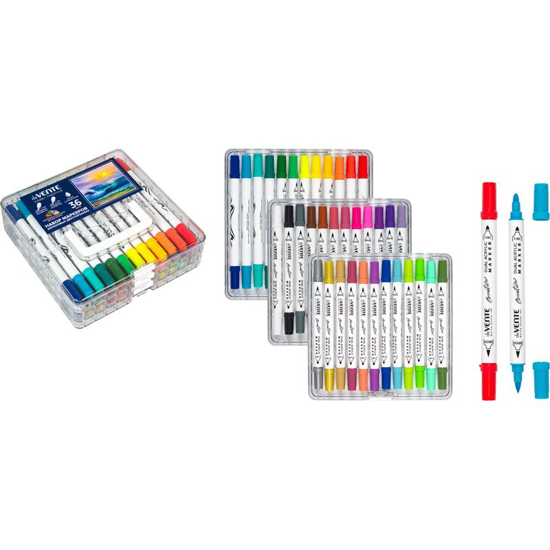 Набор маркеров акриловых 36цв. кистевидн./пулевидн."deVENTE. Classic&Pastel", двусторон. deVENTE