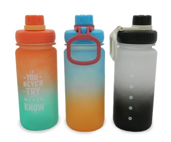 Бутылка для воды QD-72042-273 600мл 20х7см, пластиковая, с ручкой, градиент