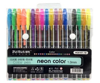 Ручки гелевые набор-18 цв. "Neon Color" ассорти 1мм