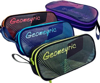 Пенал DQ-247/DQ-394 "Geomeyric" овальный, текстиль, 2 отделения на молнии, петля