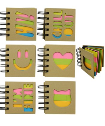 Блок самоклеящийся DM-124 "Блокнот" 74*50/14*50мм, 9 шт по 25л, ассорти (2/12/240)