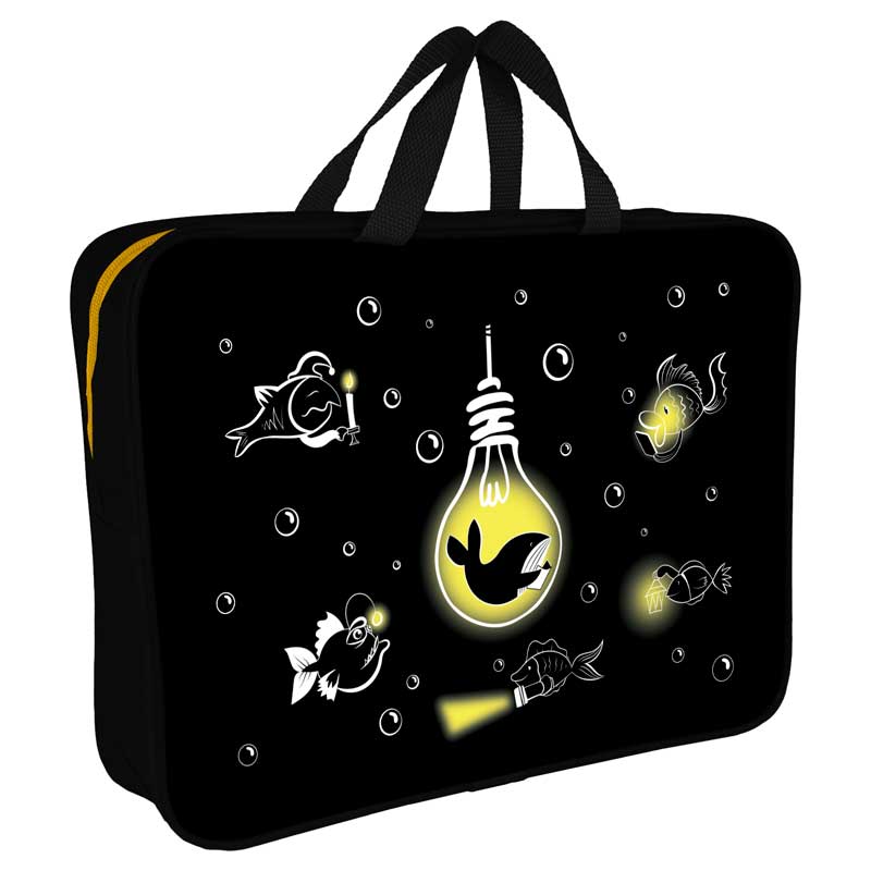 Папка А4 (360*270*80) с ручками, молния, ткань "Под водой "К анцбург 248772