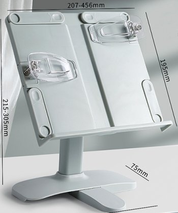 Подставка для книг DG-169 "Зеленая" пластиковая, 21х21х7,5см, с регулировкой высоты, клипы для фикса