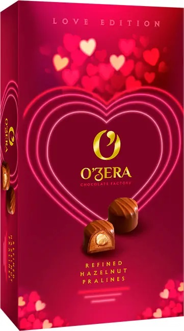 «O'Zera», конфеты Love пралине с цельным фундуком, 230 г