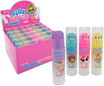 Клей карандаш 9 гр. Yalong YL252102-9 цветной с блестками, ассорти