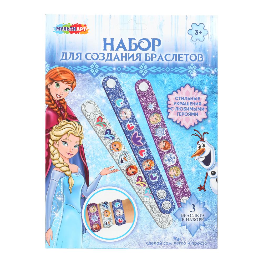 Набор для создания браслетов с наклейками, снежная принцесса МУЛЬТИ АРТ в кор.100шт