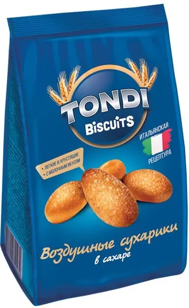 «Tondi», воздушные сухарики в сахаре с молочным вкусом, 94 г
