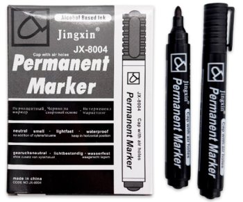 Маркер перманентный DO-537 Черный, пулевидный, 2-3мм, на спиртовой основе, в к/к JX-8004 (12/1200)