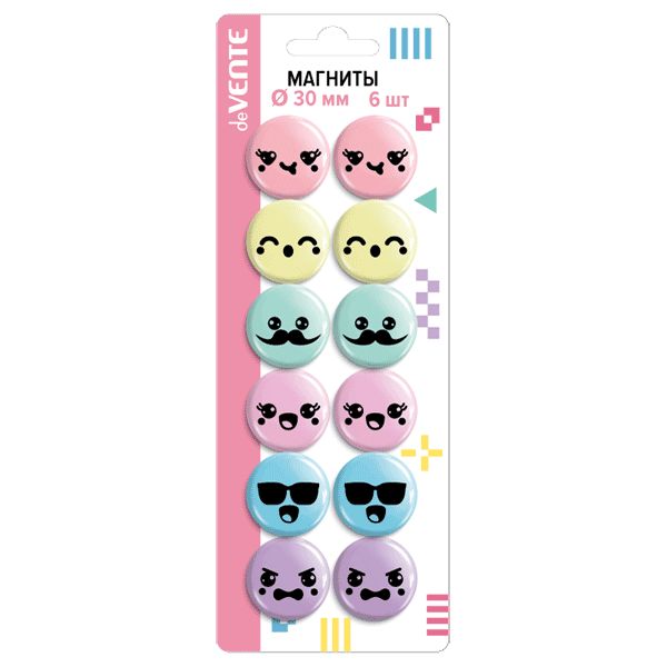 Магнит для доски 12шт 30мм"Pastel. Smile" deVENTE 224603