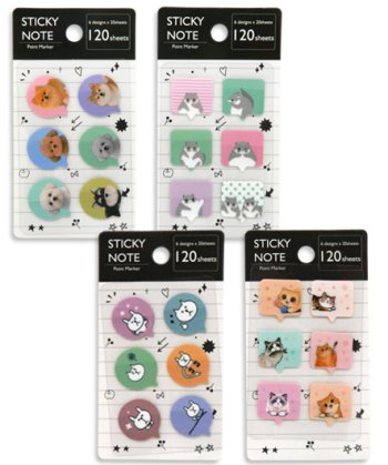 Закладки самокл. DM-110 пласт. "Животные" 20*20мм, 6 видов*20 листов