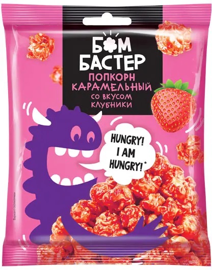 «Бомбастер», попкорн карамельный со вкусом клубники, 50 г