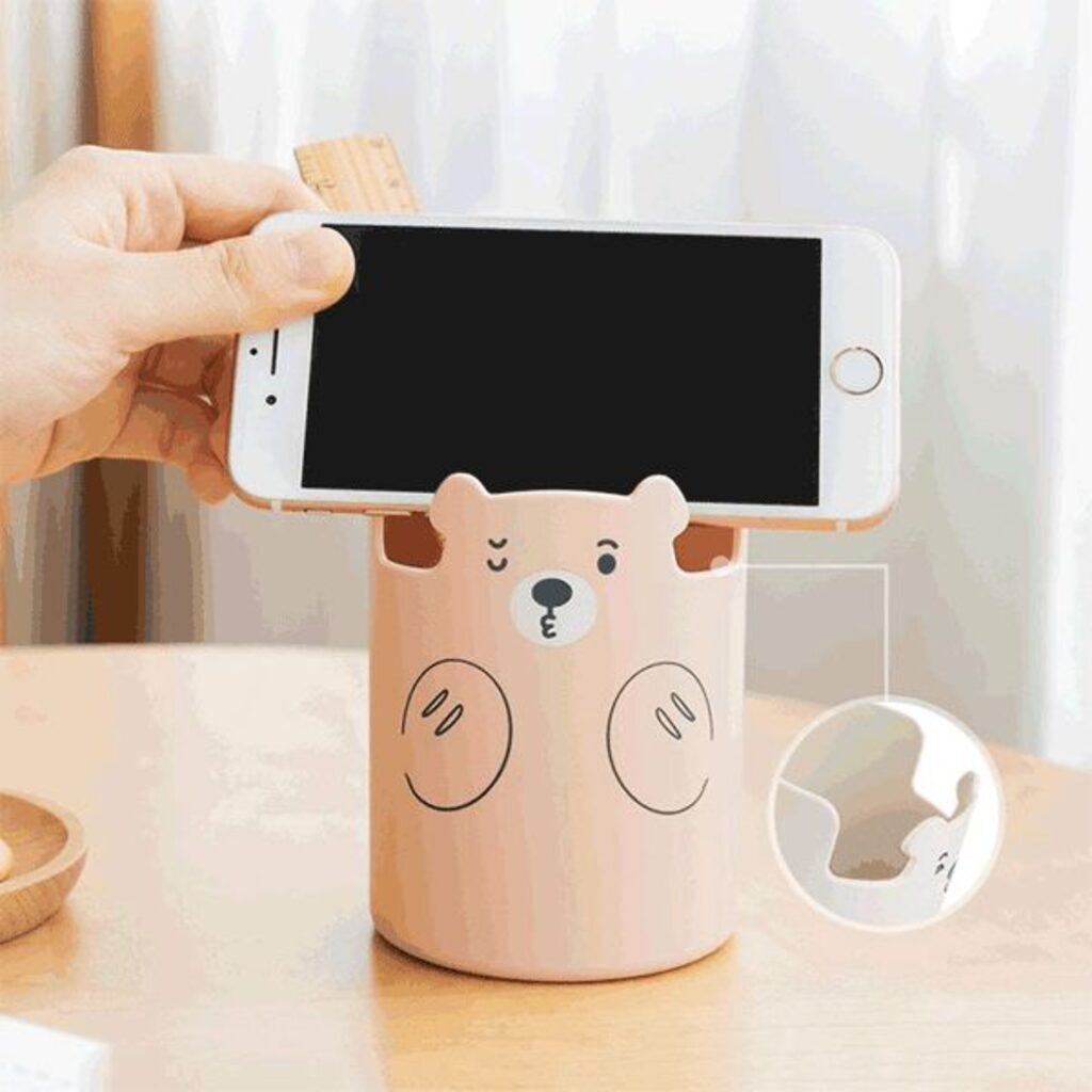 Подставка наст."deVENTE Teddy Bear" 10,5*7,8 см, пластиковая с принтом, розовая deVENTE 209981