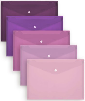 Папка с кнопкой А-4 DI-4 "Фиолетовые оттенки" INTELLIGENT 33х23см, пластик, ассорти, штрихкод на пап