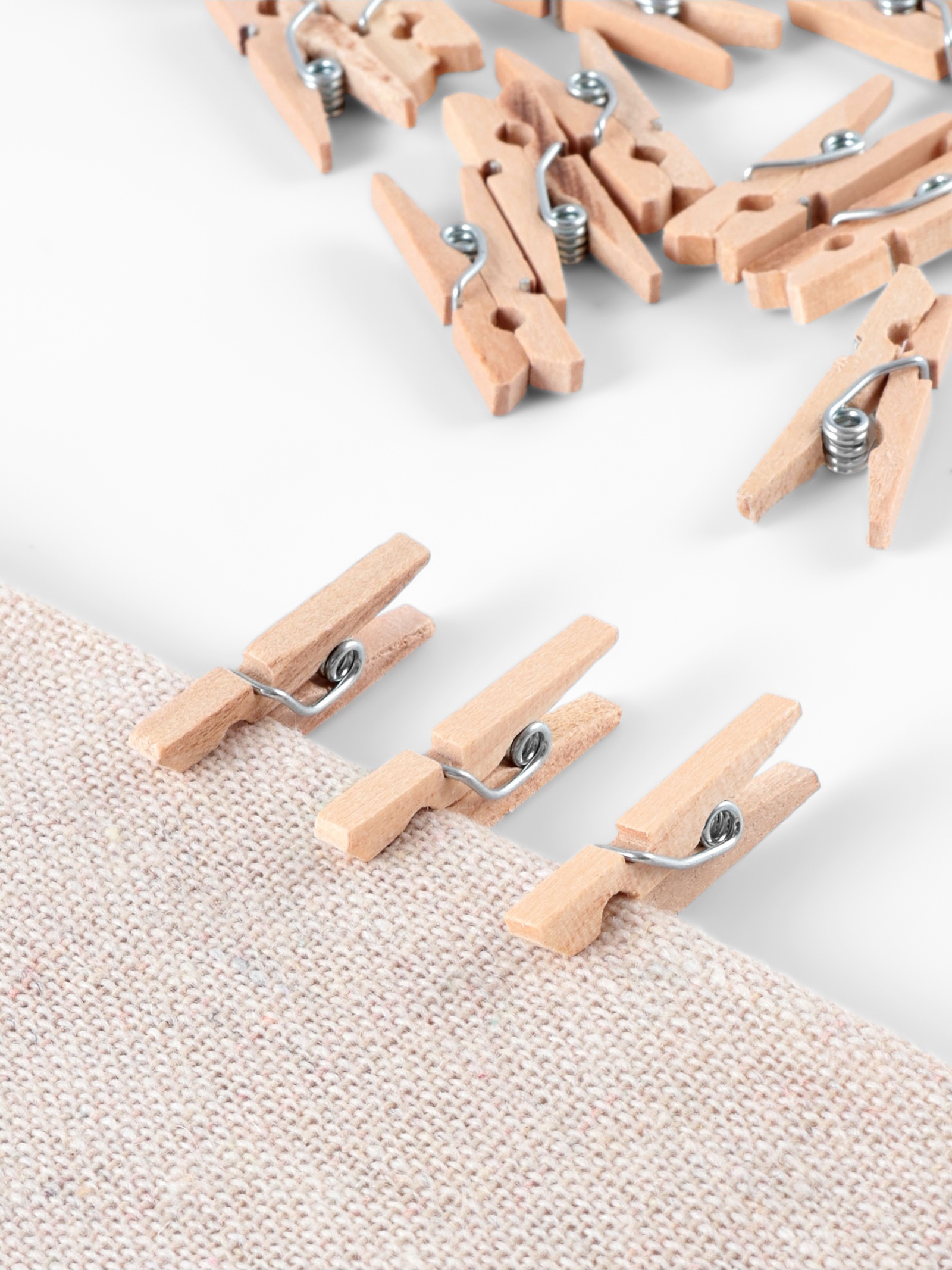 Прищепки для шитья, 2.5×0.8 см, 50 шт., бежевые