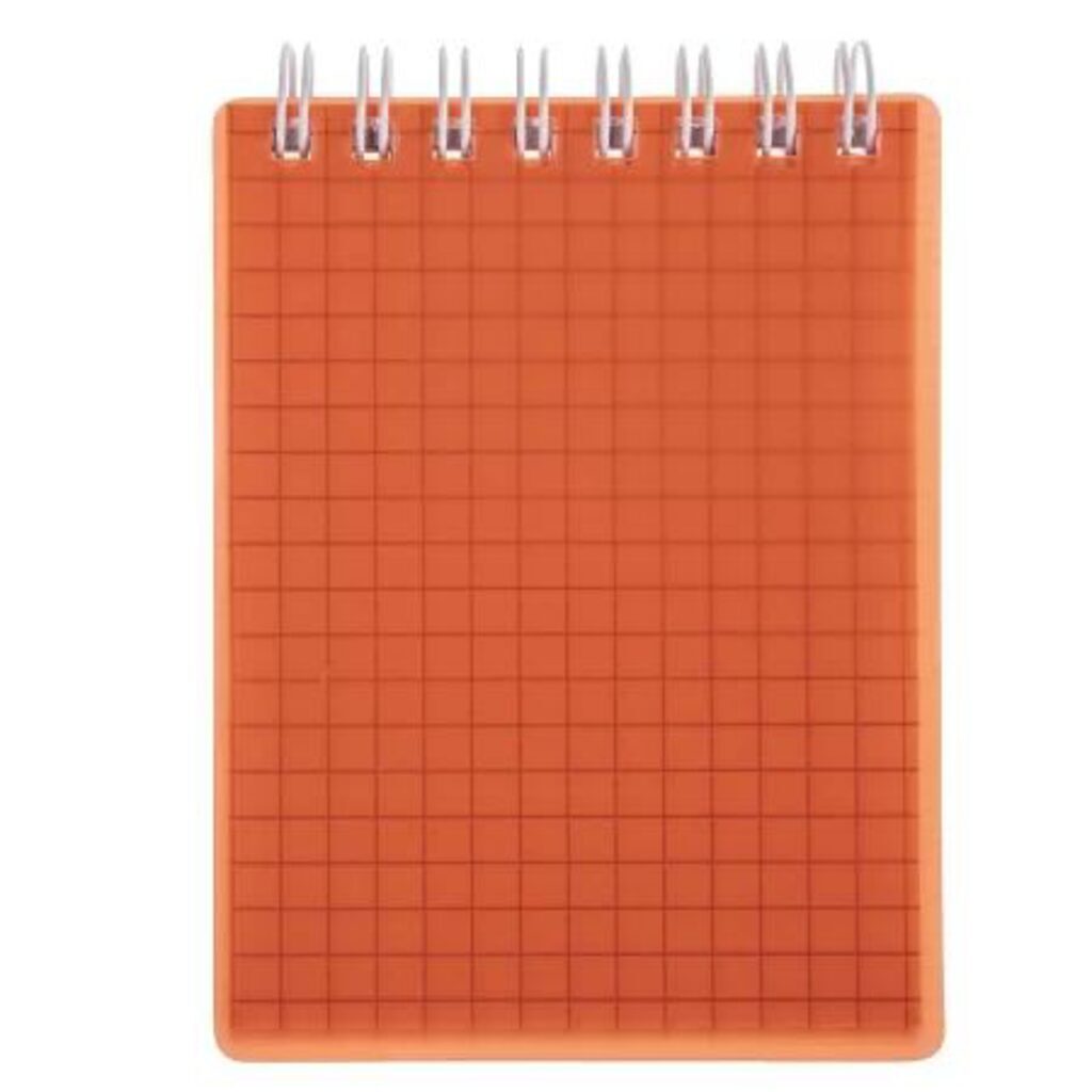 Блокнот А7 пласт.обл. 80л "Line neon. Оранжевый" гребень, кл. Hatber 210539