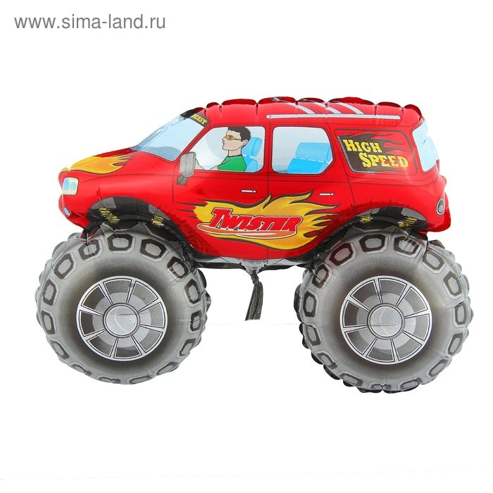 Шар фольгированный 14" мини-фигура "Внедорожник Красный"   1229986