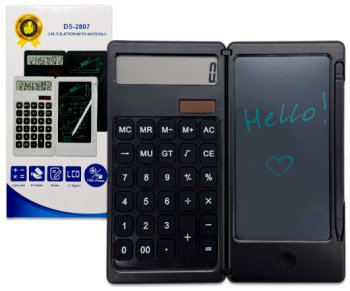 Калькулятор DO-127 c планшетом, настольный, 12 разрядный, 16х7,8х1,2см, ассорти, в к/к