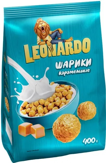 «Leonardo», готовый завтрак «Шарики карамельные», 400 г