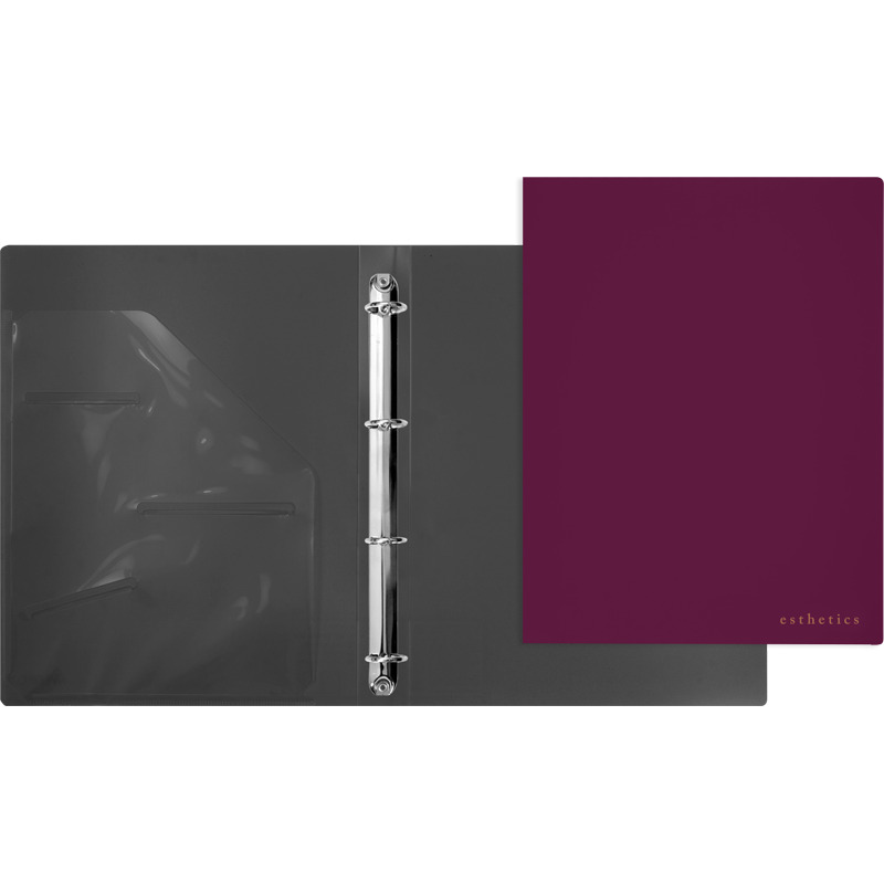 Папка на кольцах (без блока) А5 deVENTE. Esthetics", внутр.карман, бургунди