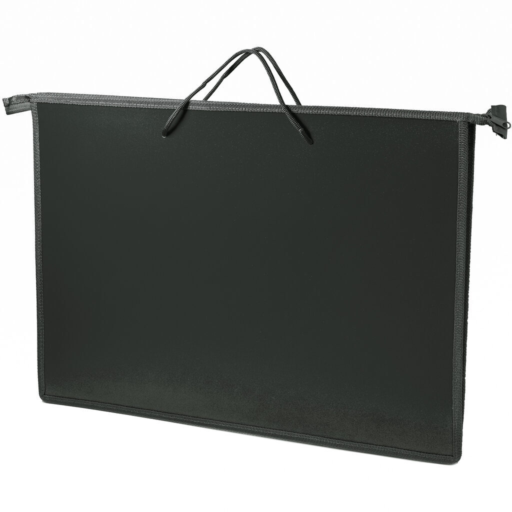 Папка А3 (470*335*50) с ручками, молния сверху, пластик "Чёрная" Пчелка ТПК 76033