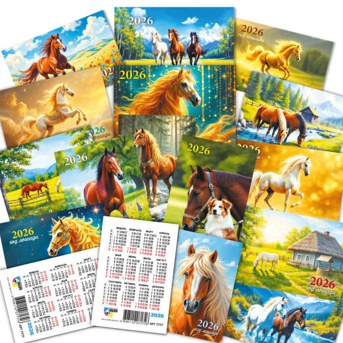 Календарь карманный 64*93мм на 2026г. Символ Года ИГ "Квадра" 254724